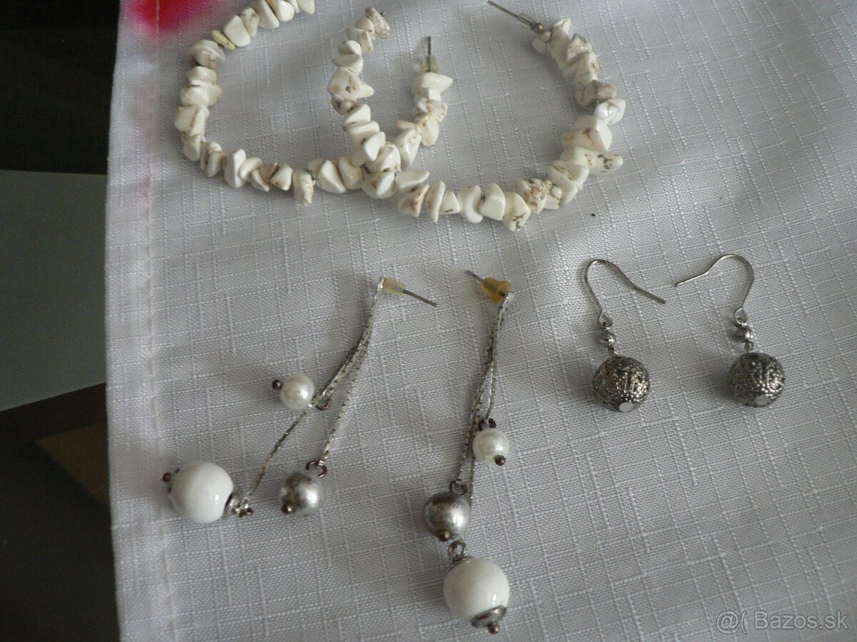 3x náušnice bižutéria - 3