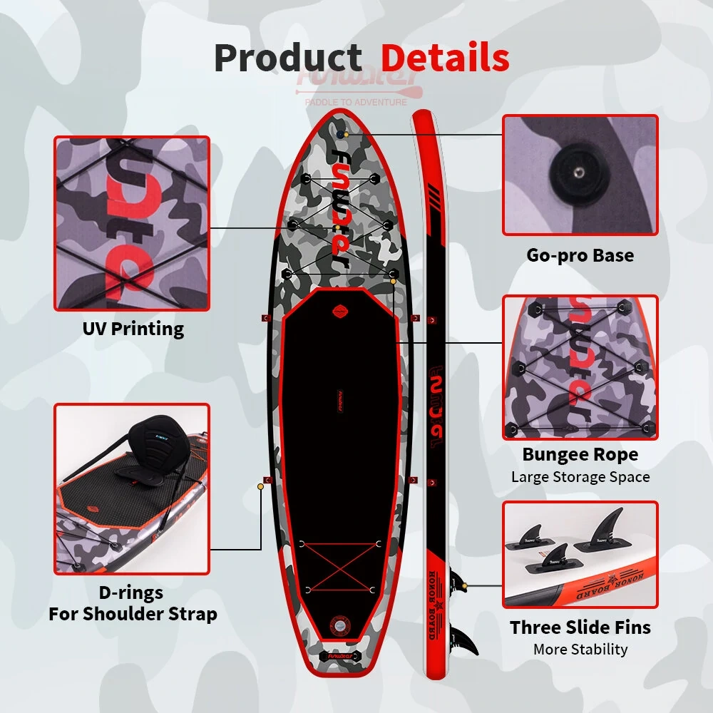 Paddleboard veslo dvojstranné + sedačka - 3