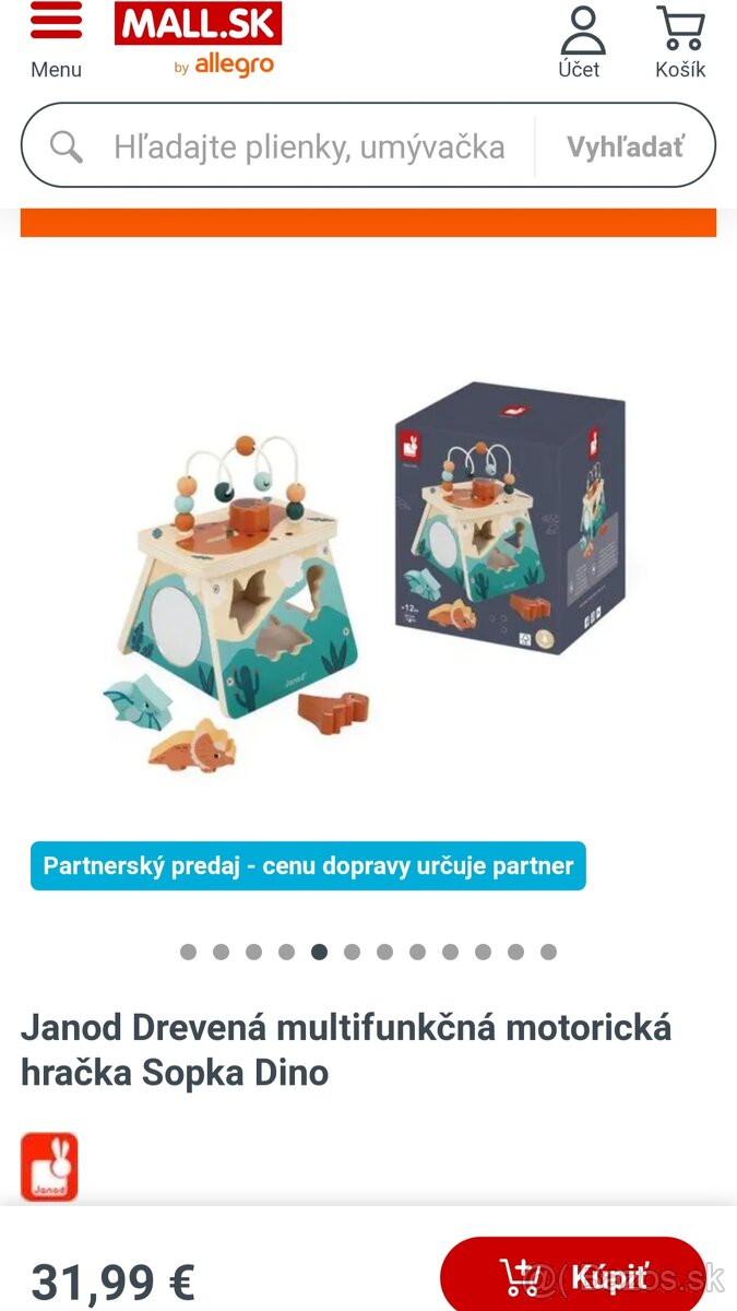 Drevená skladačka Janod s dinosaurami - 3