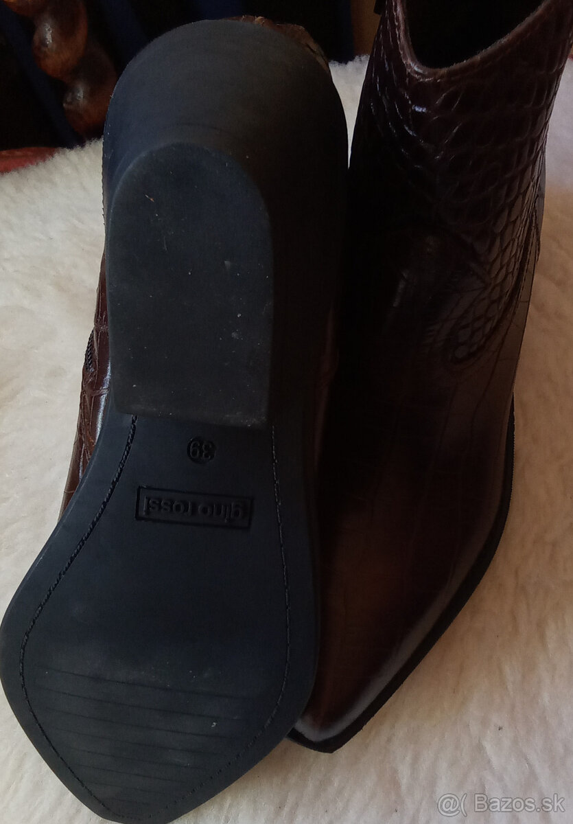 Dámske Kožené Kotníkové Čižmičky Gino Rossi Veľkosť 39 - 3