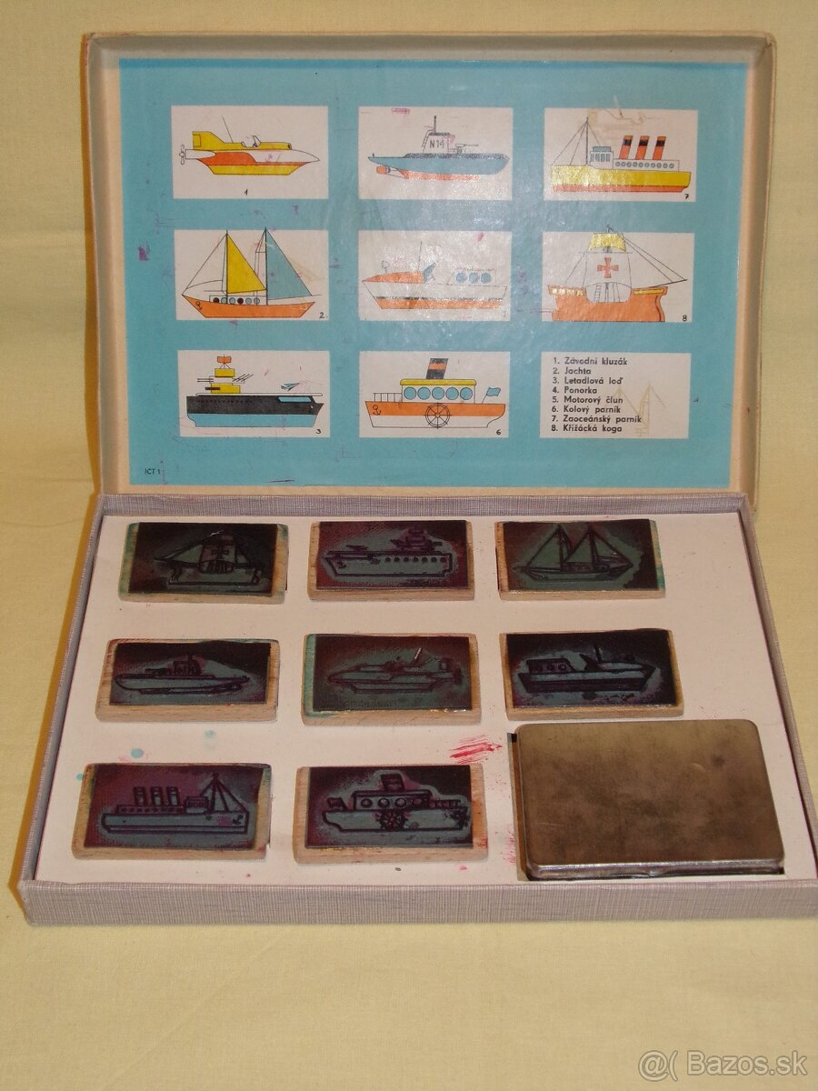 Retro detské PEČIATKY LODE - obrázková tlačiarnička - 3