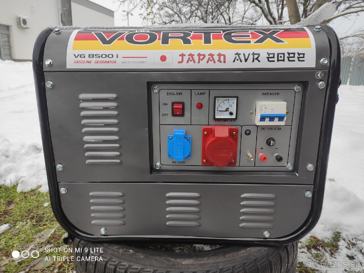 Benzínový generátor Vortex VG 8500I 230/380V - 3