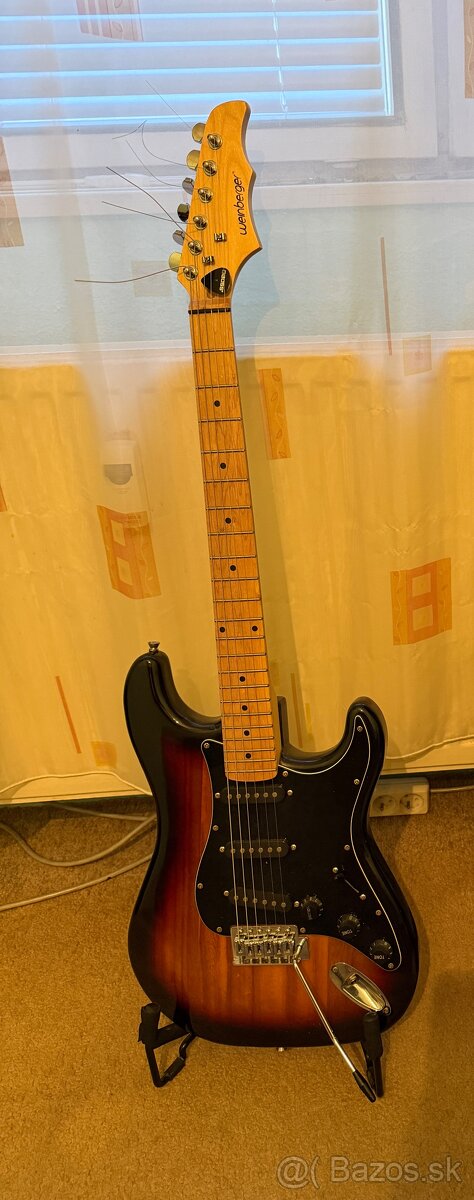 Weinberger elektrická gitara – sunburst / čierny pickguard - 3