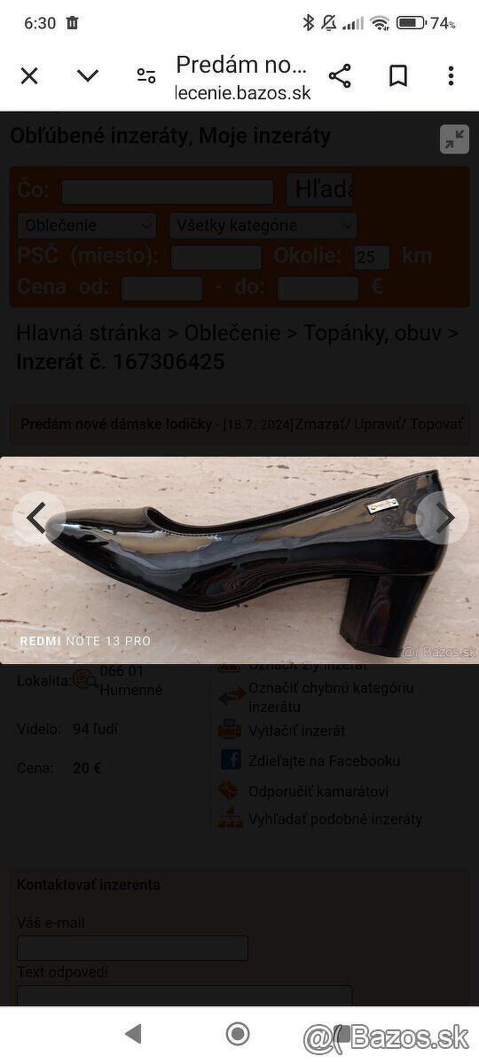 Predám dámske lodičky veľkosť:41 - 3