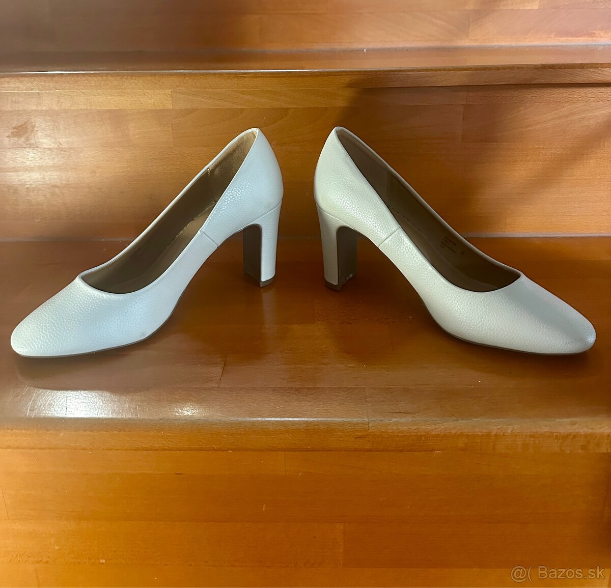 Biele (svadobne) topanky na podpätku 38 - 3
