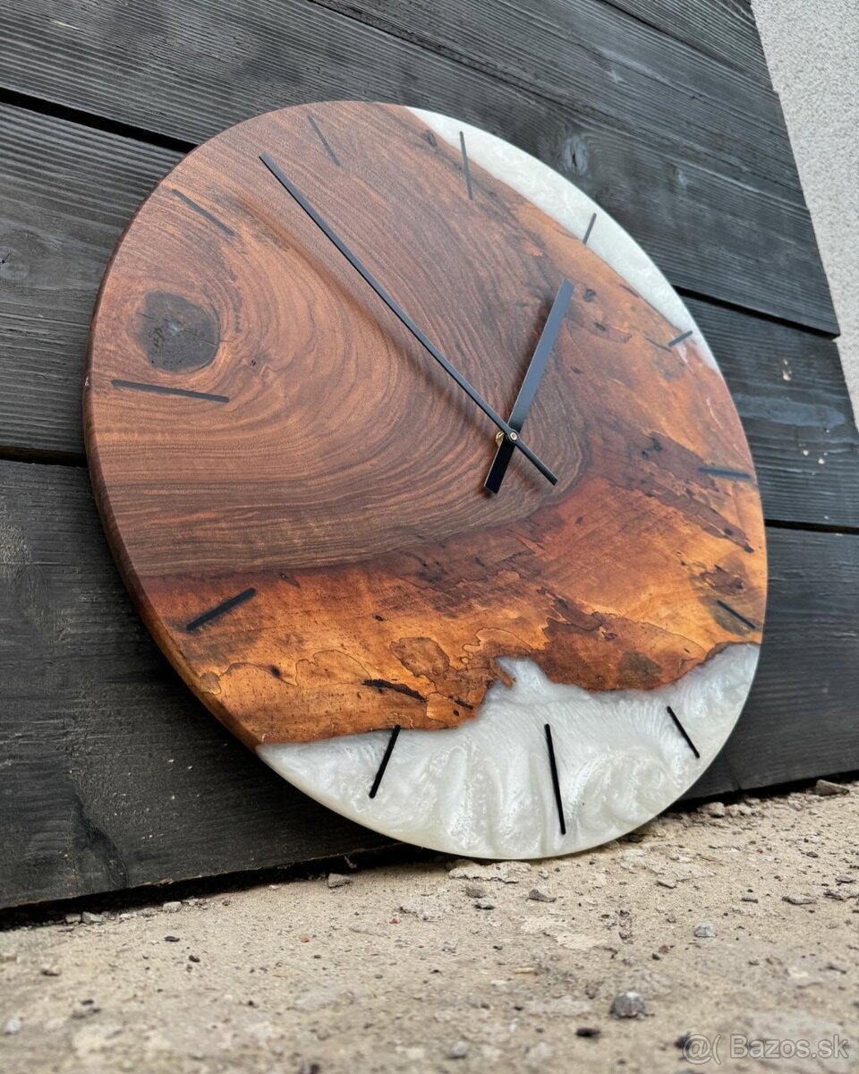 Epoxidové hodiny white pearl 50cm - 3