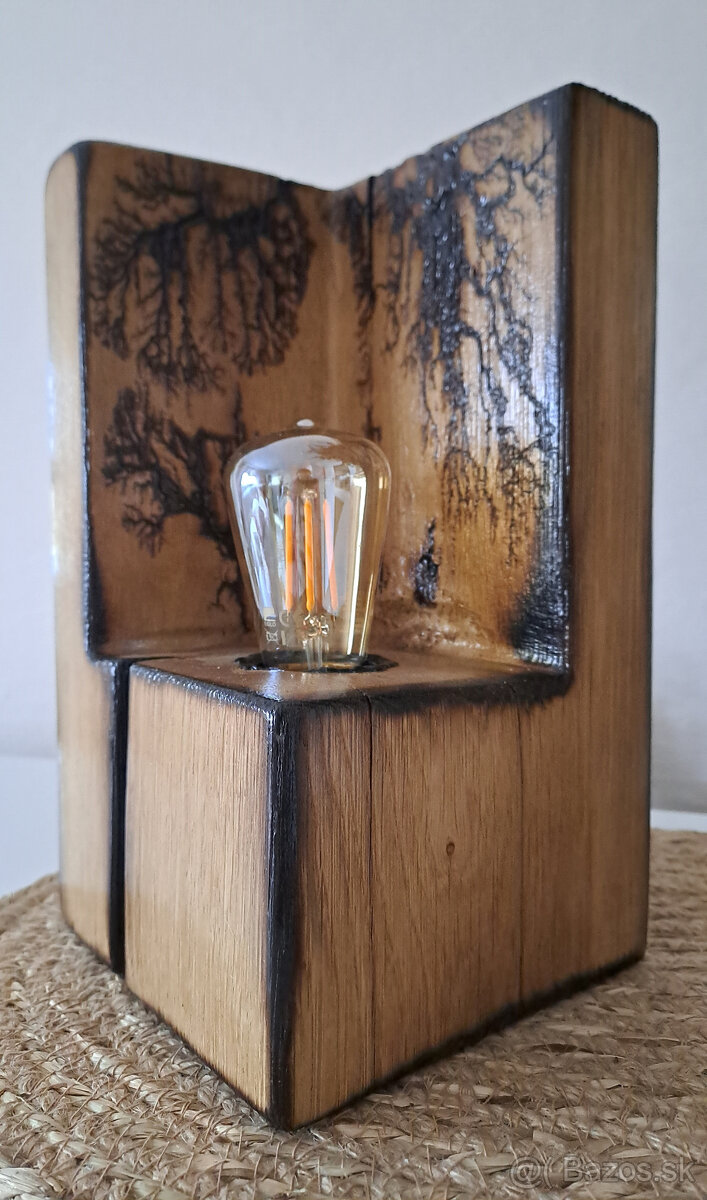 Drevená rustikálna lampa - 3