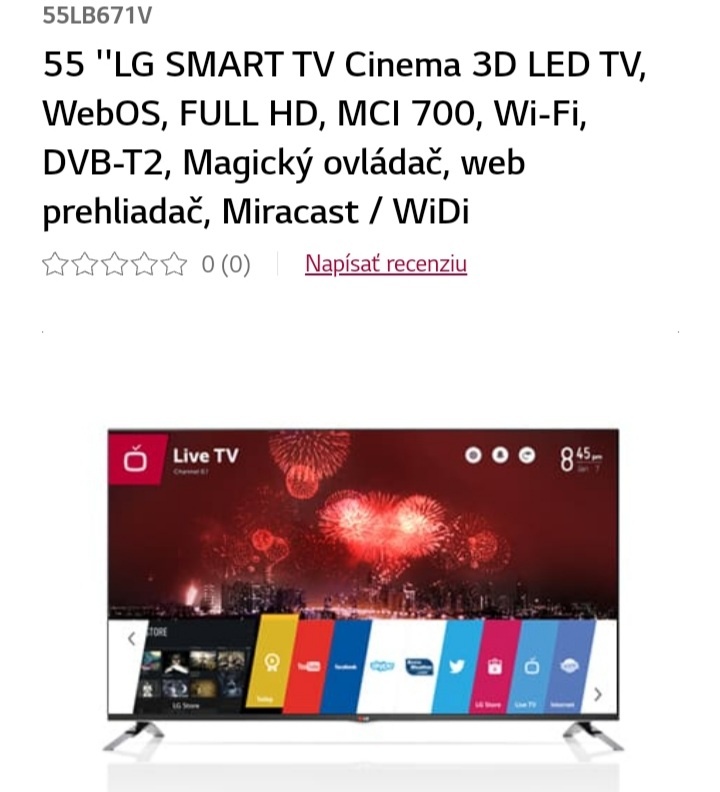 Predam TV 55" LG - 3