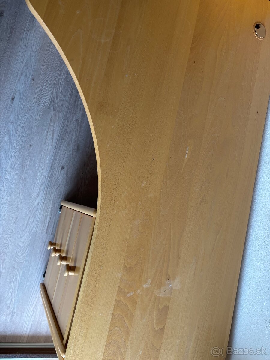 Písací stôl z masívneho bukového dreva - 3