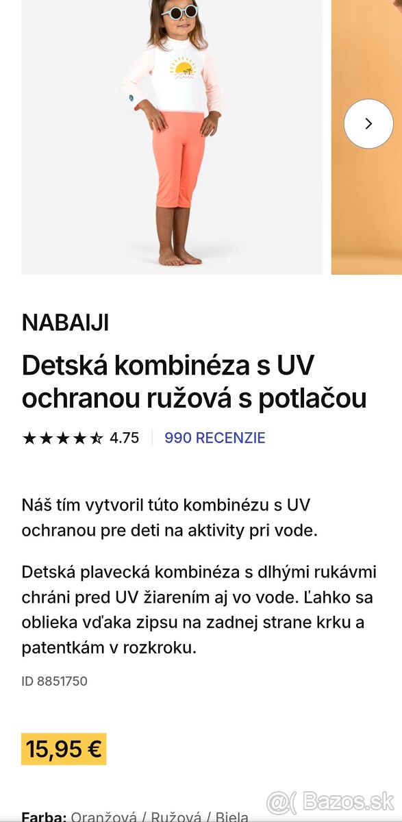 Plavky/plavecka kombineza s UV - 3