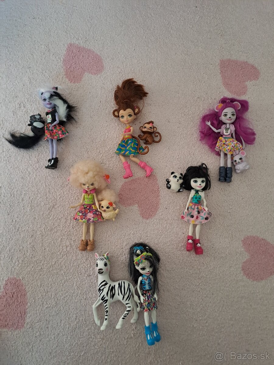 Enchantimals babiky + zvieratka, domcek, koc - 3