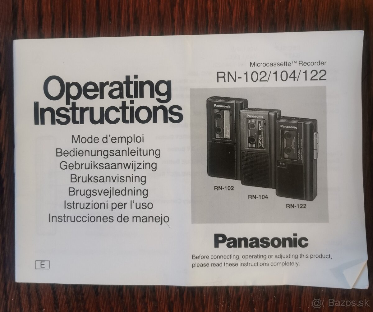 Predám diktafón zn. PANASONIC - 3