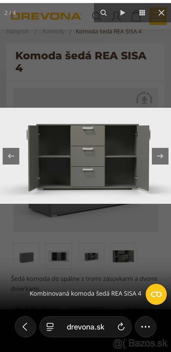 Komoda šedá - 3