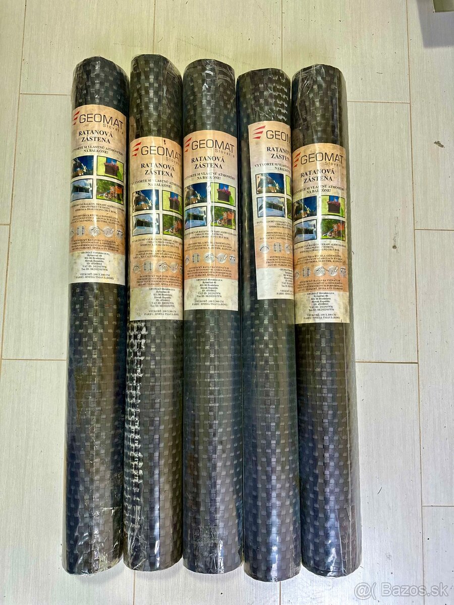 Predám Polyrattan – tmavo hnedá ratanová clona 16 ks - 3