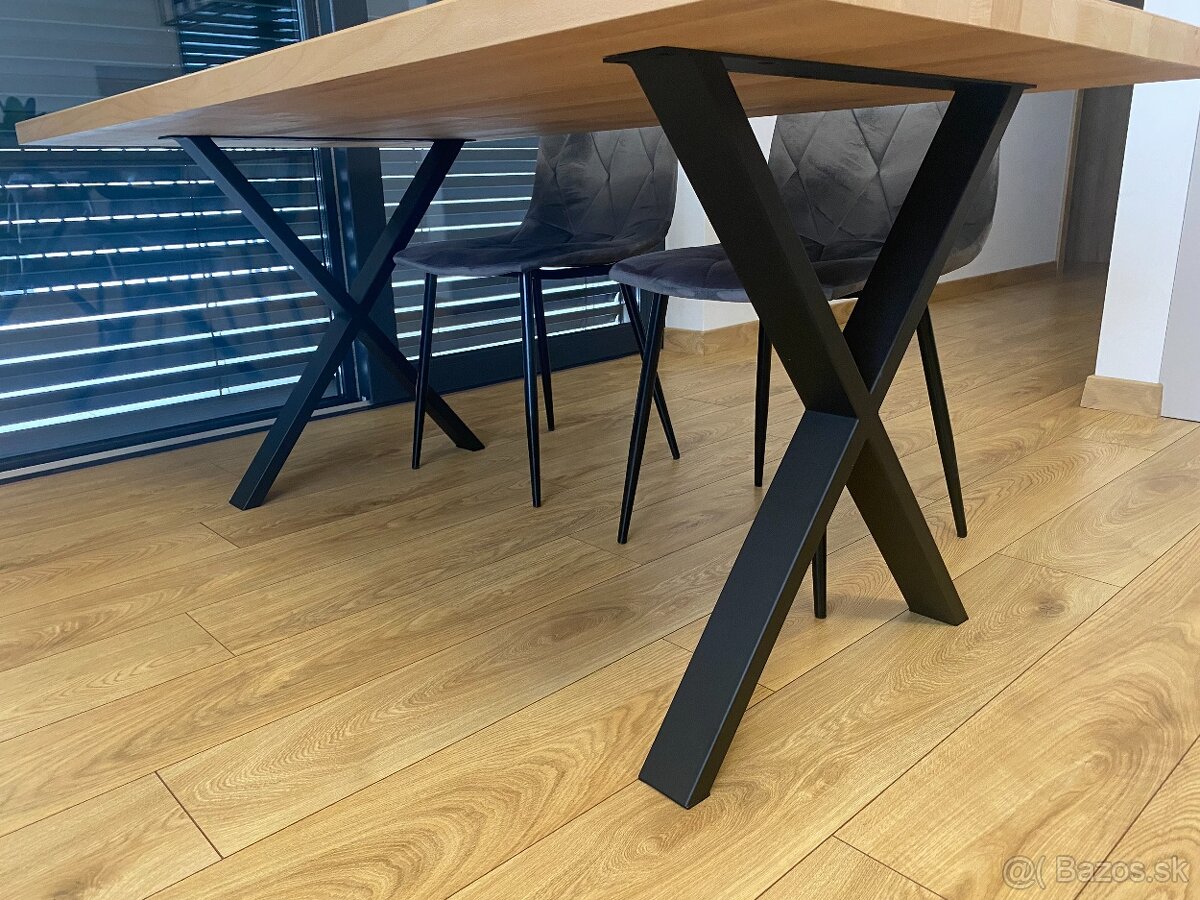 Stolové nohy, kovové v tvare X čierne 2 ks - 3
