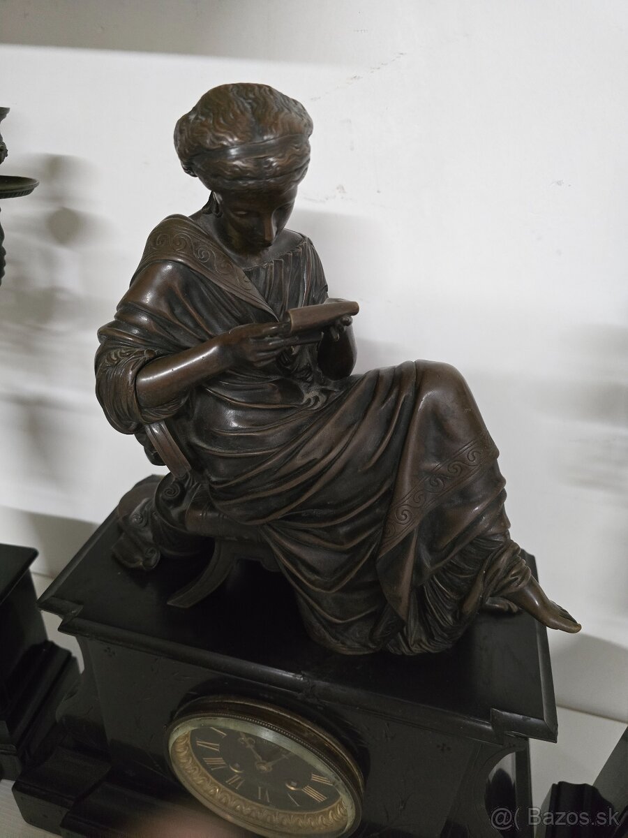 Krbove hodiny a svietniky bronz - 3