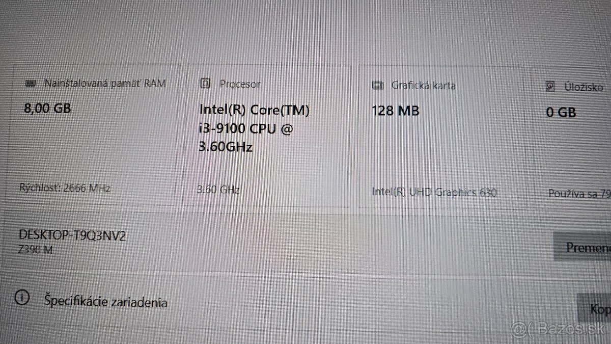 Gigabyte Z390M + Intel Core i3-9100 + 8GB DDR4 - 3
