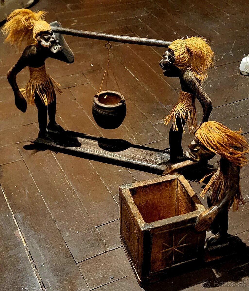 Drevené sošky africký domorodca - 3