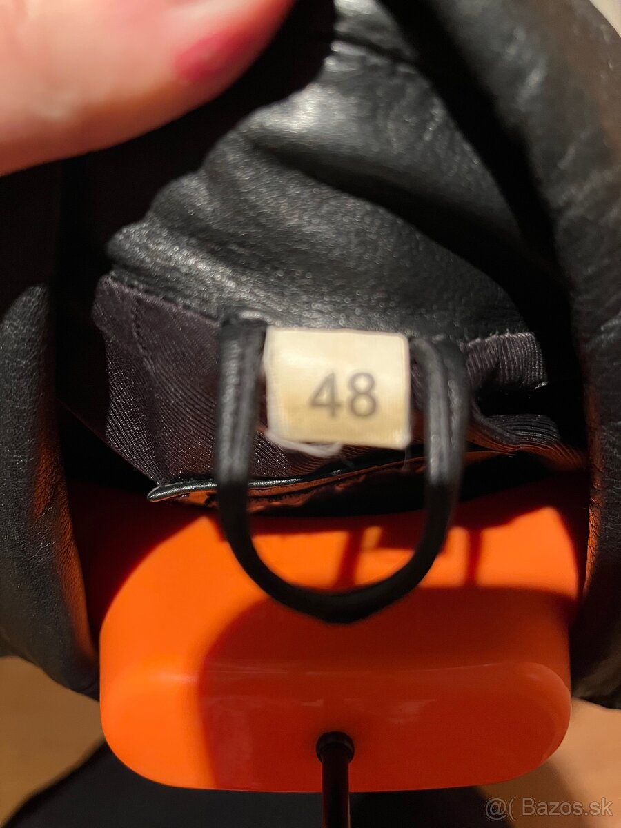 Pánsky čierny kožený kabát - 3