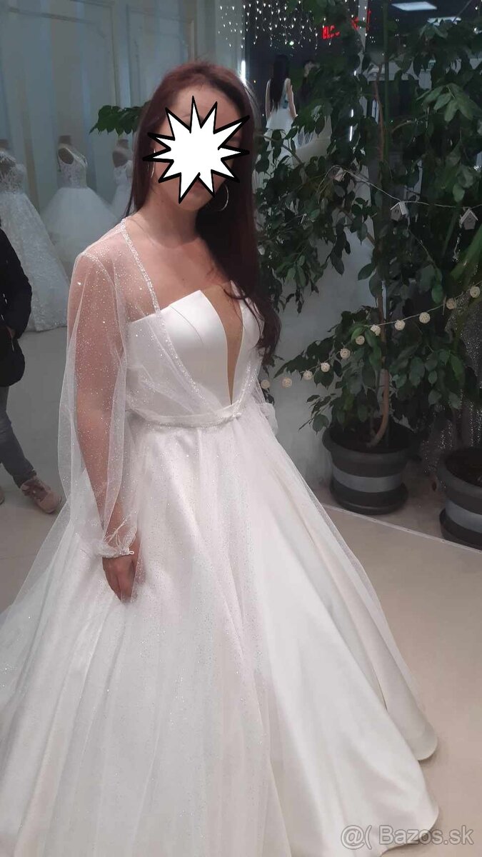 ❣❣❣❣❣❣❣❣❣❣❣Svadobne saty s trlblietavym plášťom Eva Lend - 3