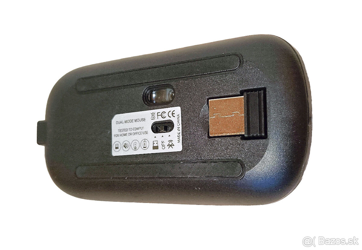 Bezdrôtová nabíjateľná bluetooth myš s podsvietením - čierna - 3