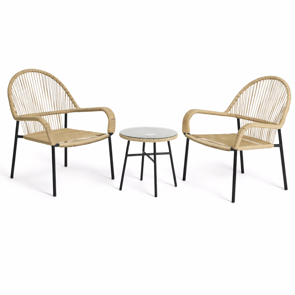 Záhradný bistro set Java z ratanu pre 2 osoby - 3