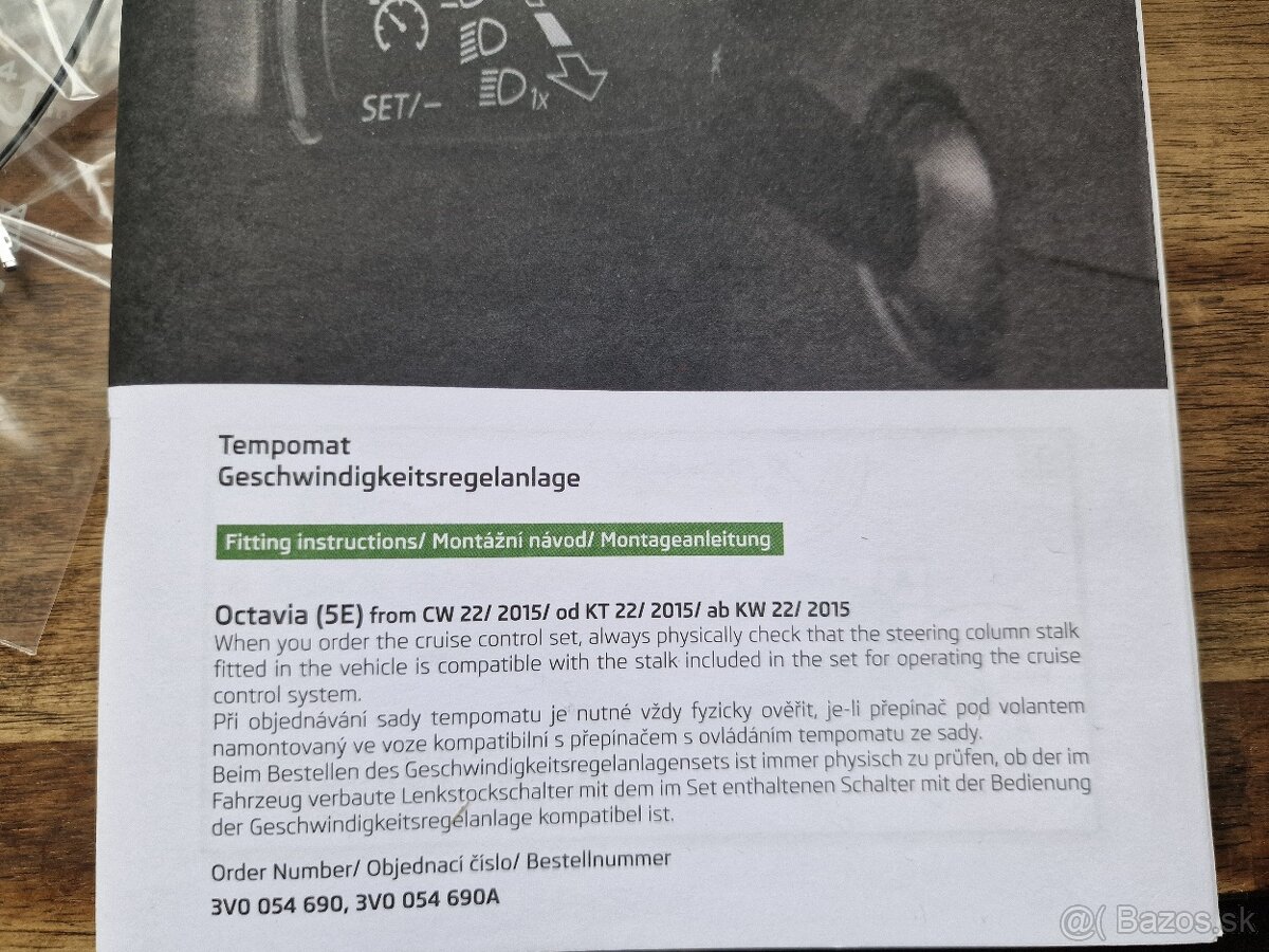 Tempomat Škoda Octavia 3 - sada na dodělání - 3