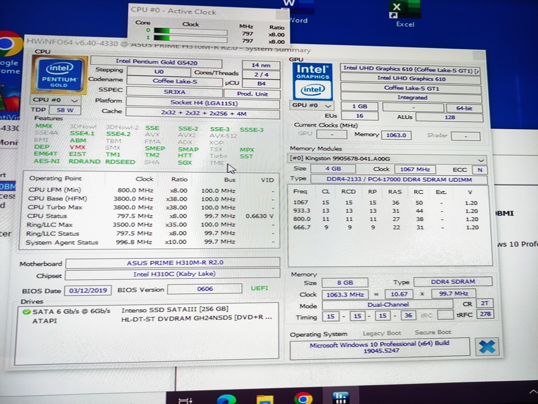 Počítač Intel 3,8GHz, 8 GB DDR4 dual, 256GB ssd - 3
