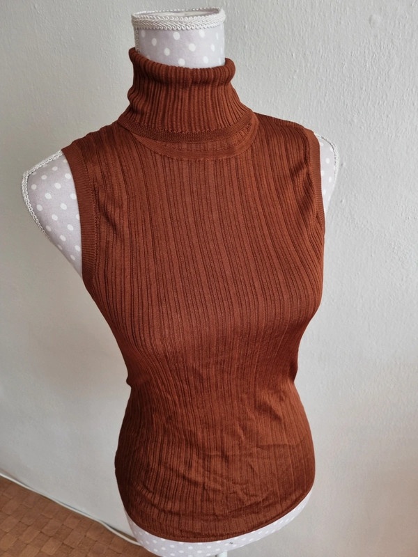 hnedý elastický rolák bez rukávov Karen Millen L-s visačkou - 3