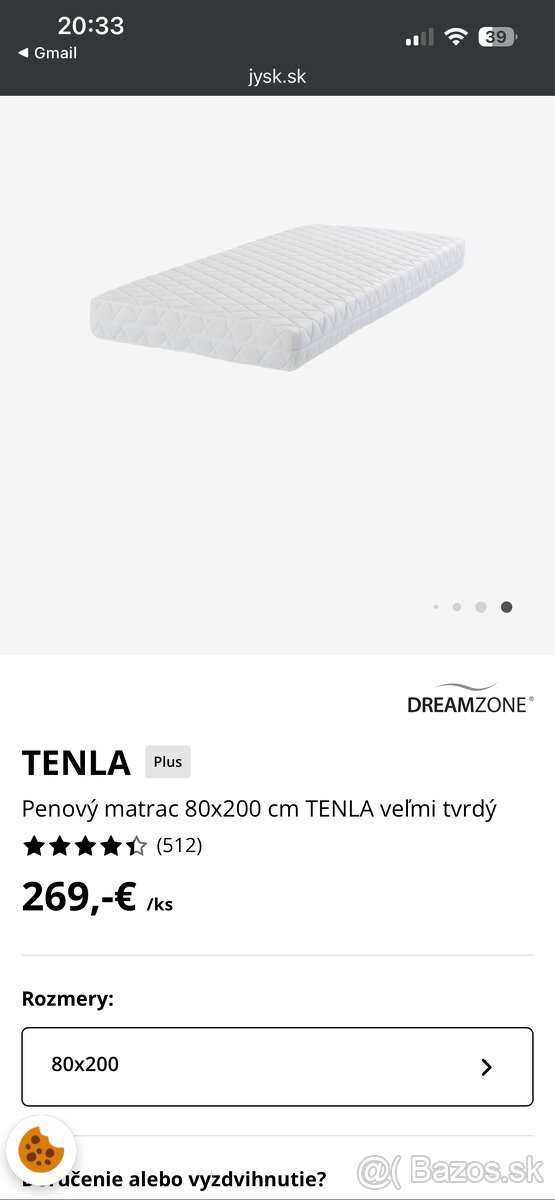 2x tvrdý matrac z Jysk - 3