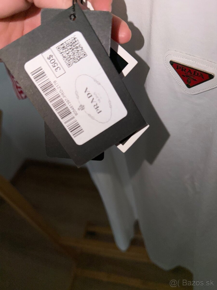 Panske biele tricko Prada - 3