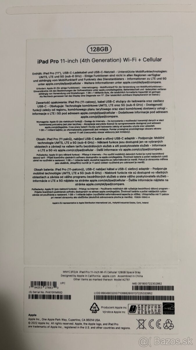 Predám iPad Pro 11" (4. generácia) 128 GB Wi-Fi + Cellular - 3