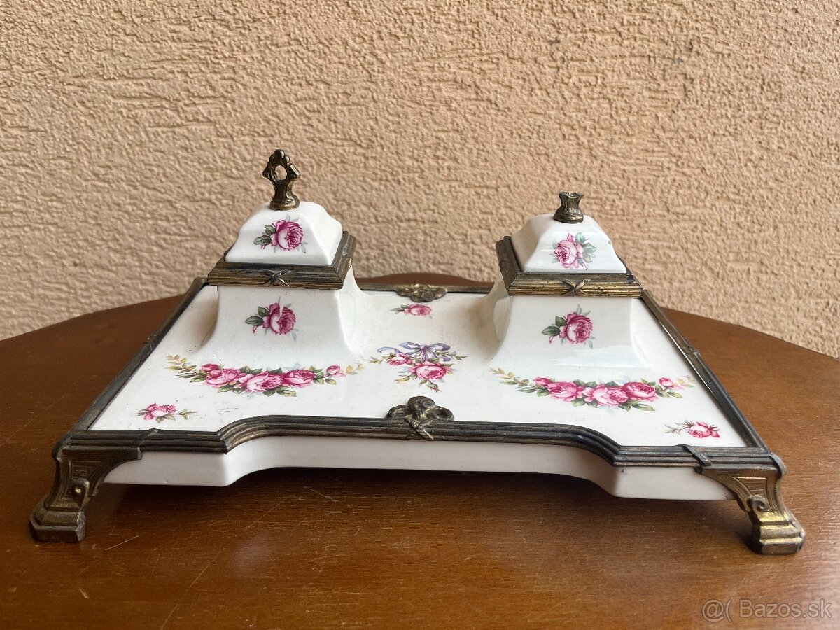 Porcelánový kalamár s mosadznými prvkami - 3