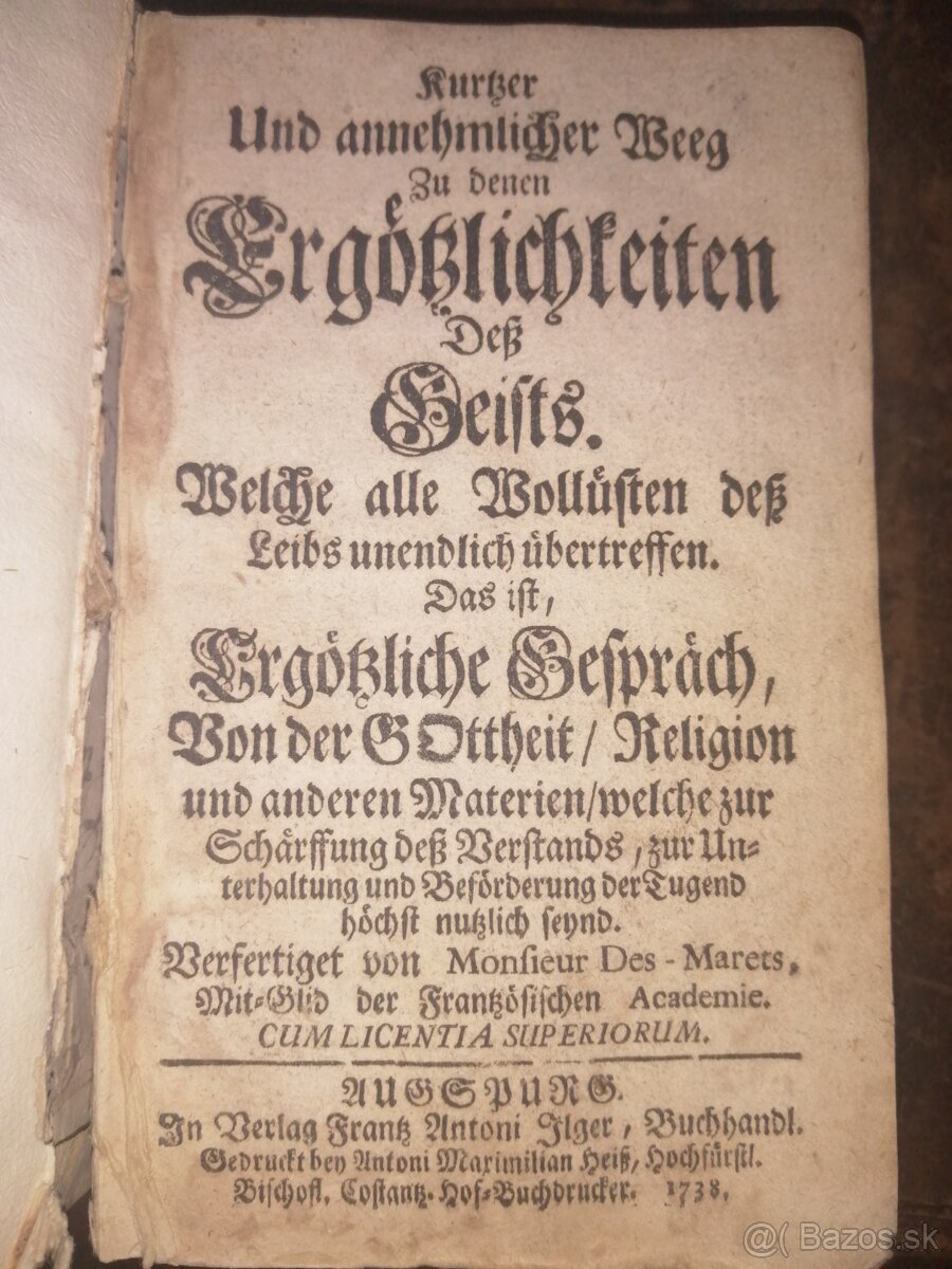 Stará vzácna kniha z roku 1738 - 3