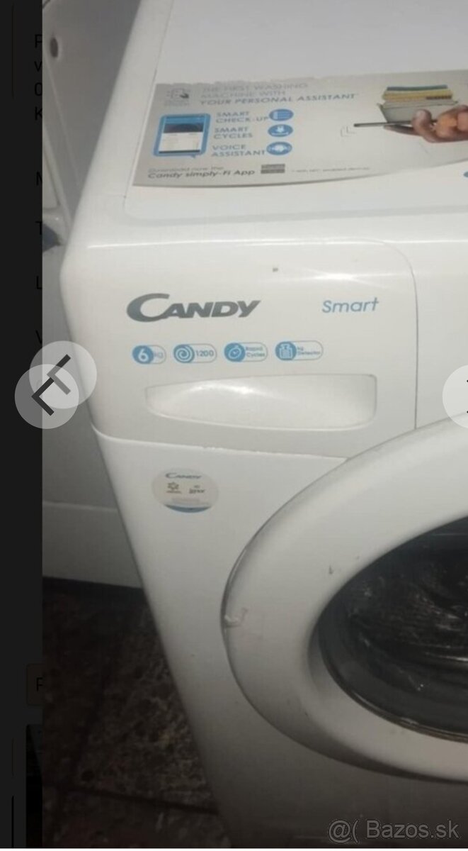 Predám práčka značka candy smart 6kg - 3