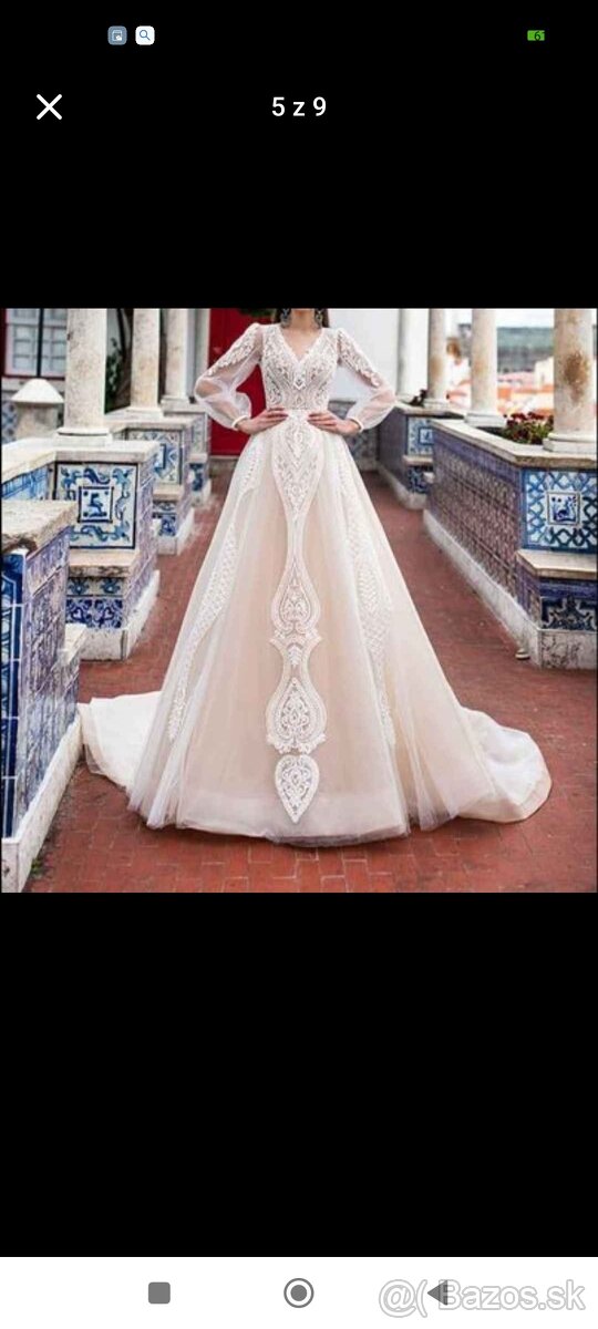 Svadobné šaty čipkované ivory - 3