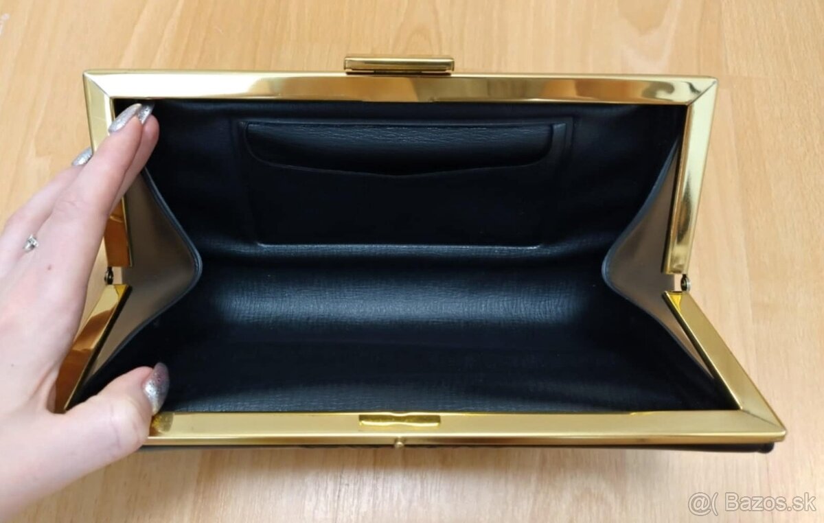 Nová čierna listová kabelka - 3