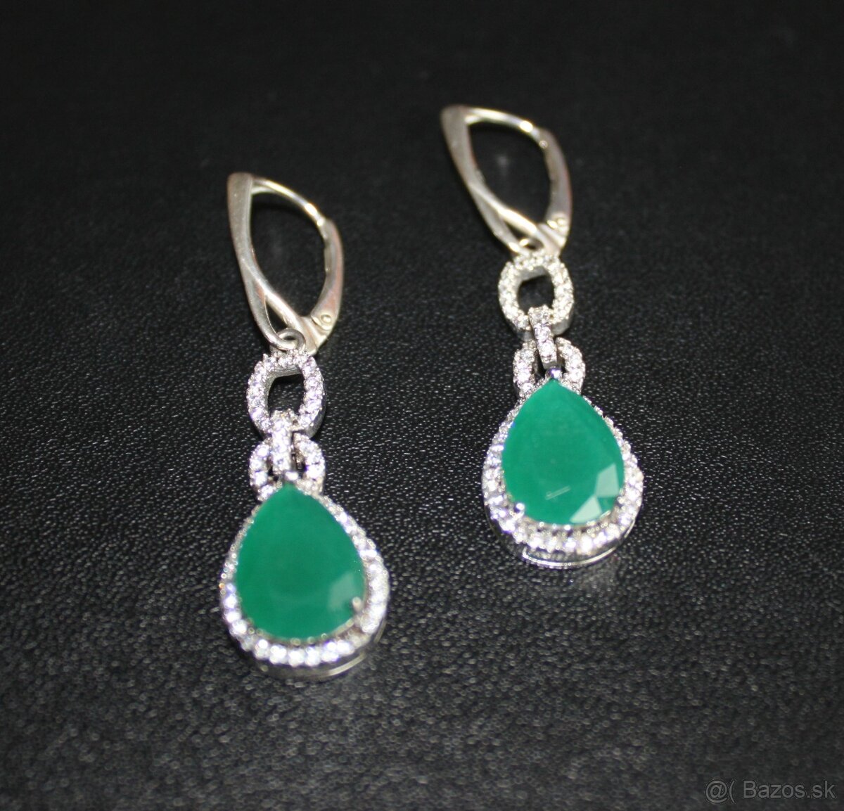 Prsteň a náušnice zelený jadeit - 3