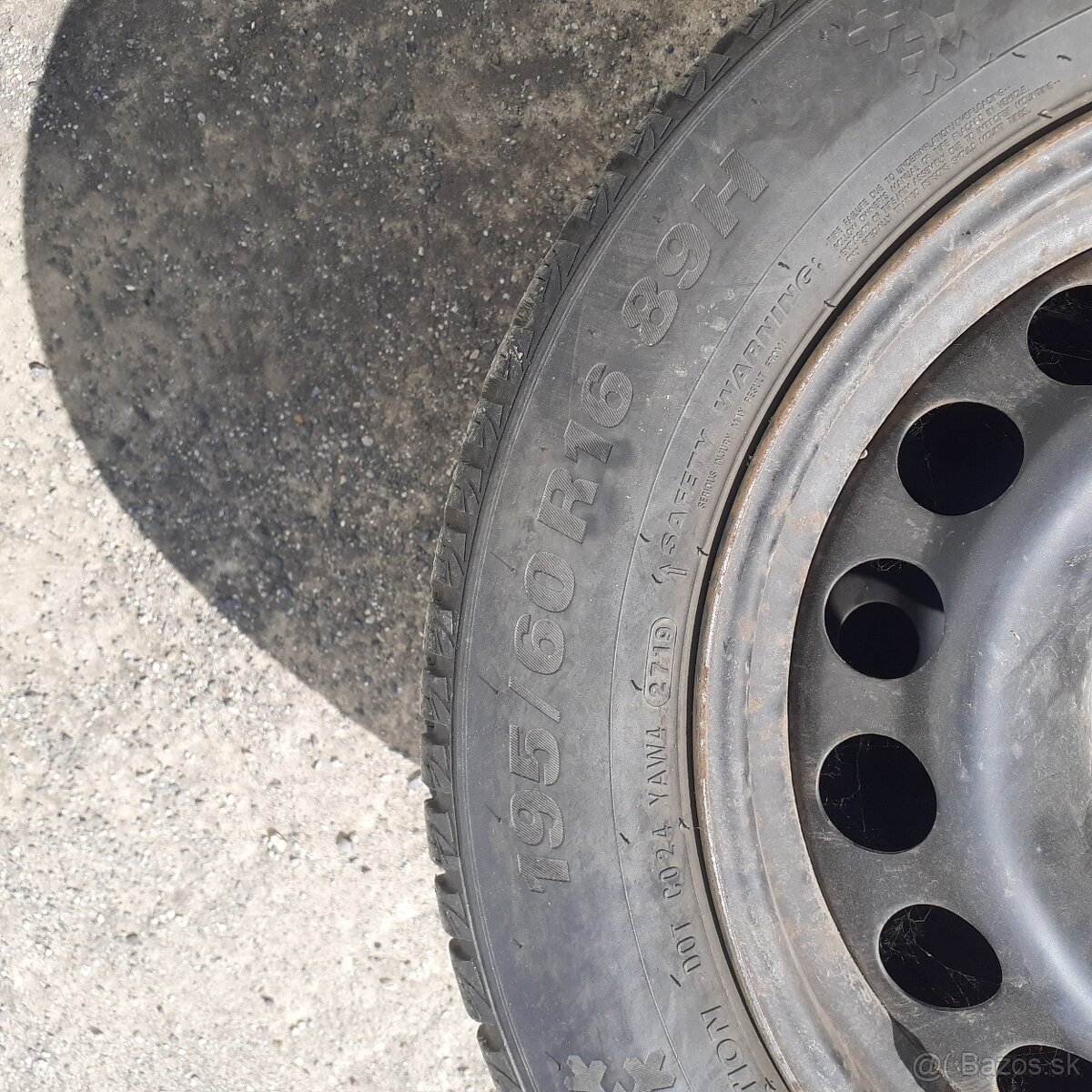 Zimné pneumatiky 195/60 R16 na plechových diskoch - 3