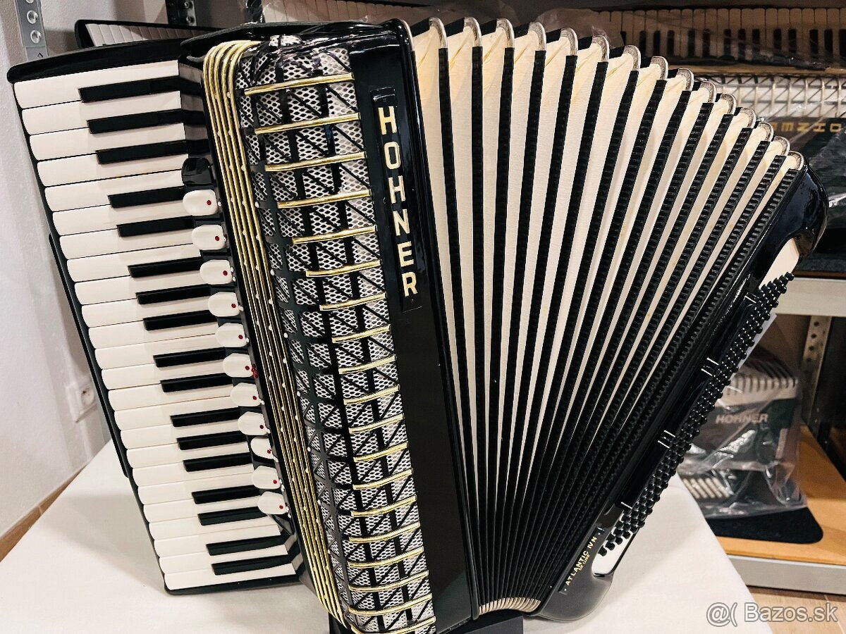 Predám akordeón Hohner Atlantic De Luxe. 120 Basový - Made - 3