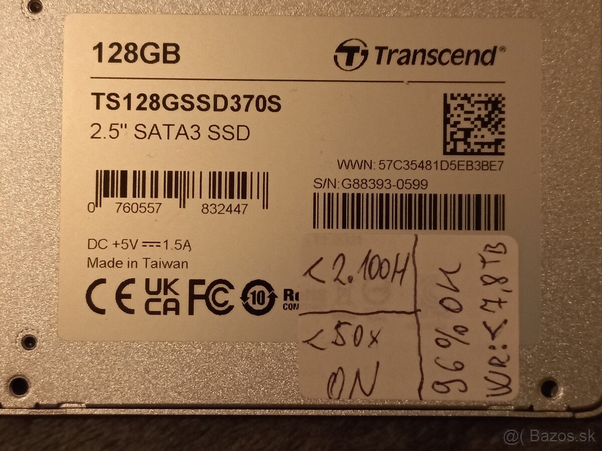 SSD 128GB 2,5" Transcend SSD370S MLC SATA3 (6.0Gbps) - 3