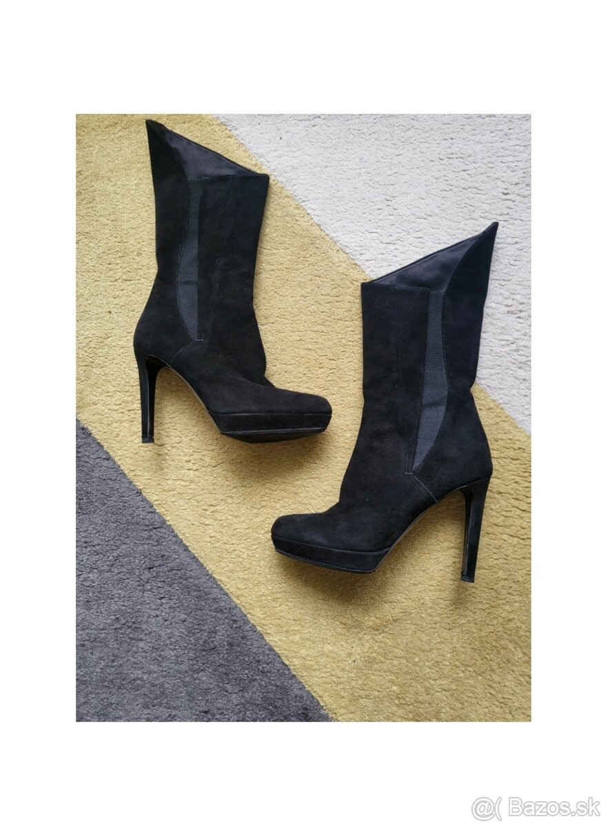 Kožené čierne Jil Sander čižmy - 3