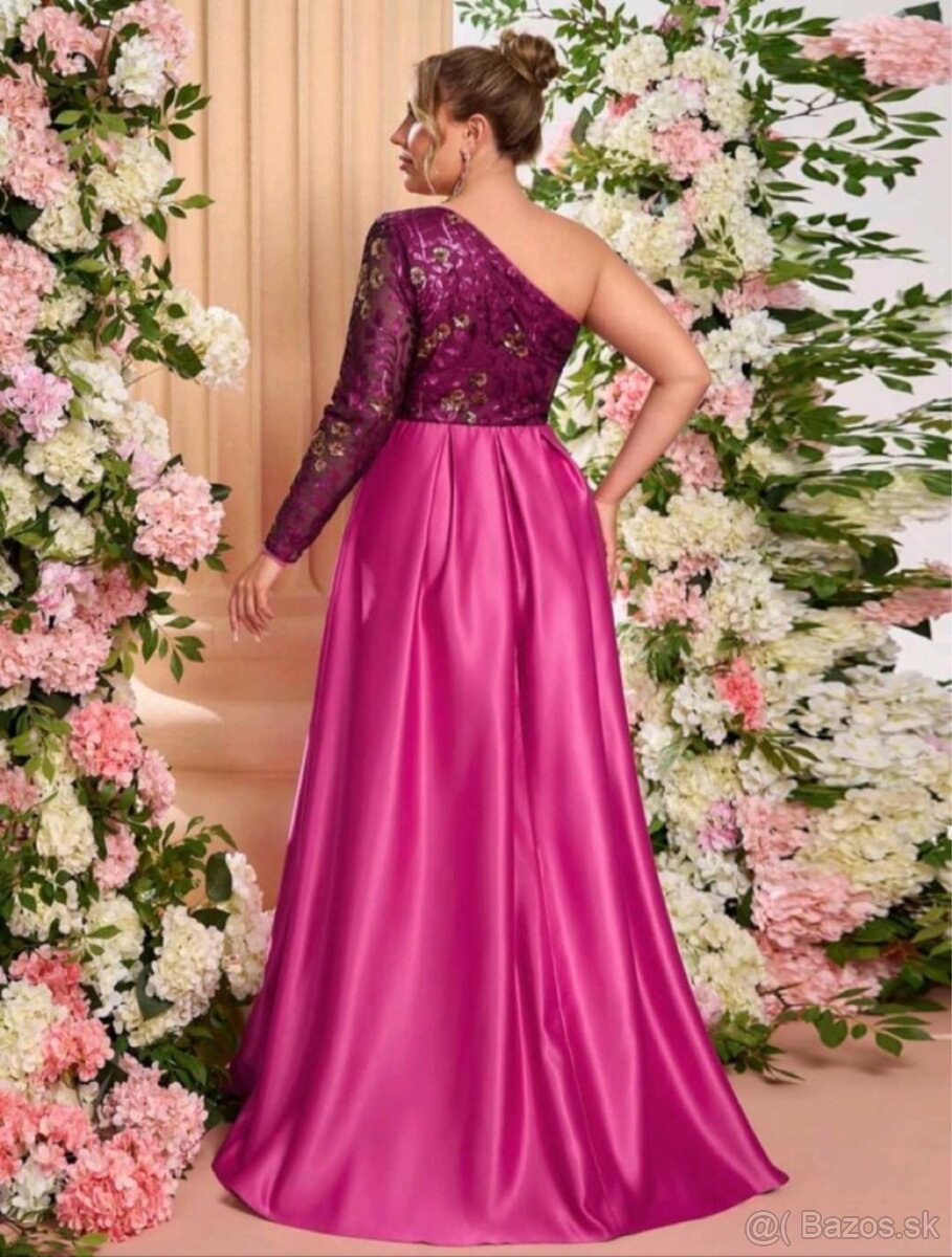 Nádherne ružové spoločenské šaty - 3