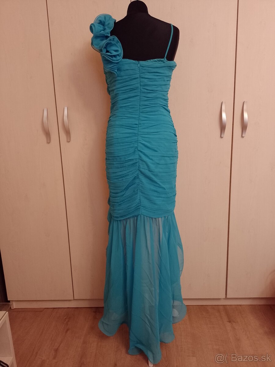 Tyrkysové spoločenské šaty - 3