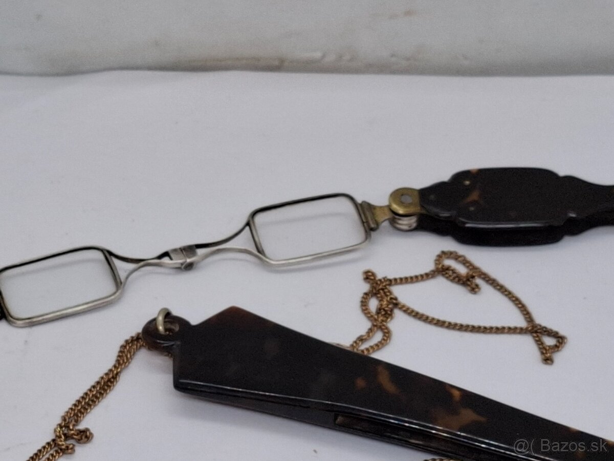 Predám starožitné okuliare lorňon kaučuk striebro kus 45€ - 3