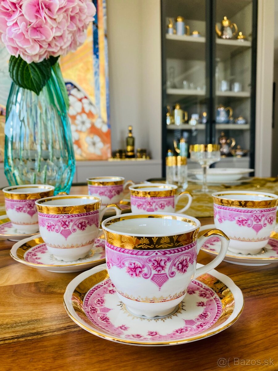 Nepoužívané retro šálky s krásnym dekorom 6-12 kd - 3