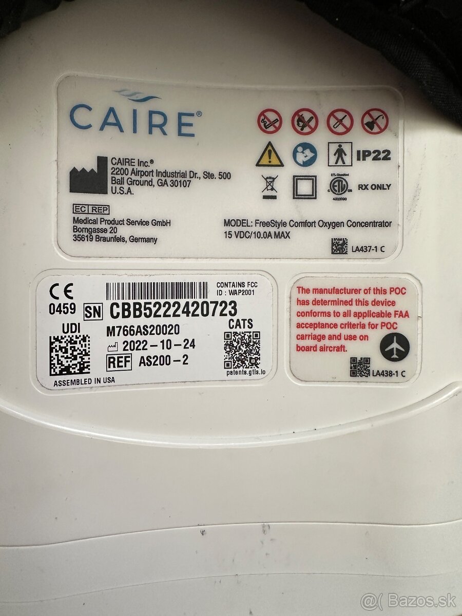 Prenosny kyslikovy koncentrator Caire - 3