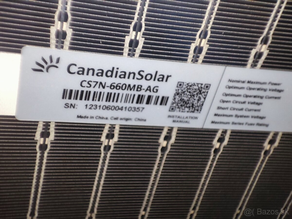 FV panely Canadian Solar BiHiKu7 660W - 3