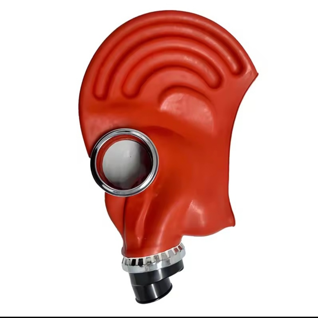 Celohlavová plynová maska - červená - 3