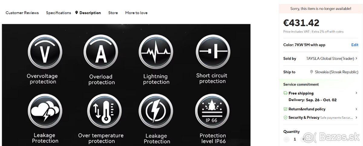 Nabijacka TAYNIU na elektromobily s viacerymi rezimami - 3